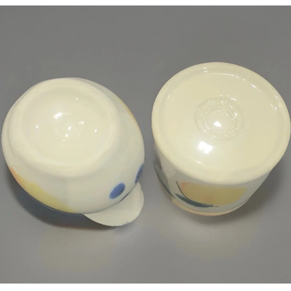 2pc Hartstone Pottery Fruit Salad Creamer and Sugar Jar Hand Painted Set of 2 - Picture 5 of 5